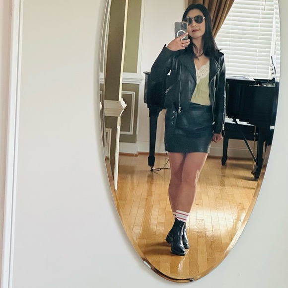 All Saints Black Leather Jacket - Picture 2 of 4